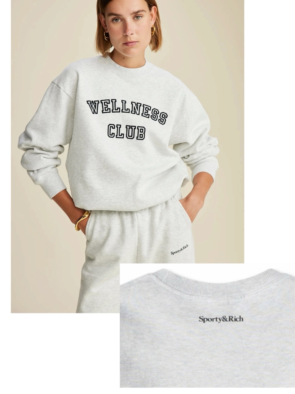 Sporty & Rich Women Crewneck Sweatshirt - Light Heather Gray